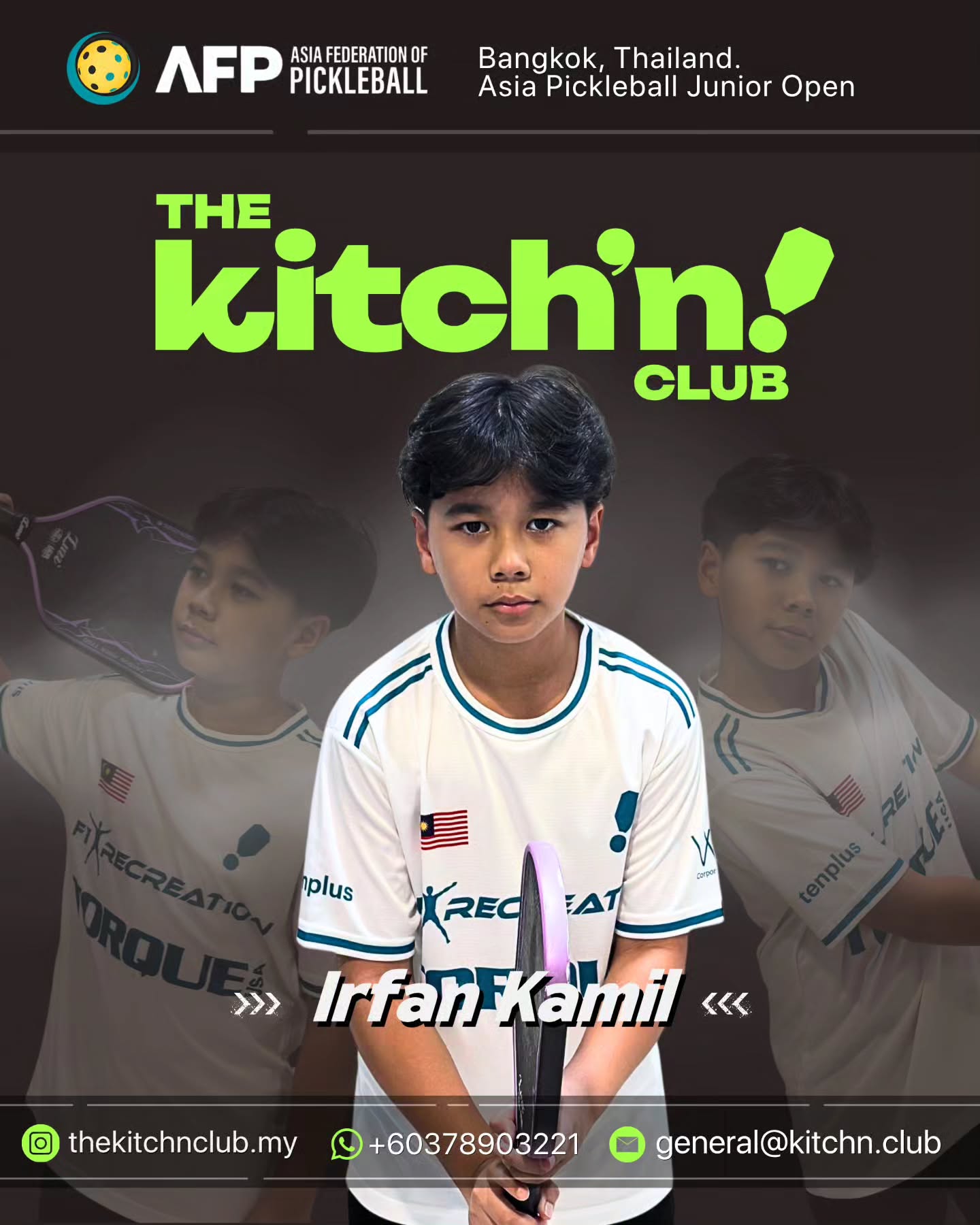 Irfan Kamil announcement graphic from The Kitch'n Club Junior Academy