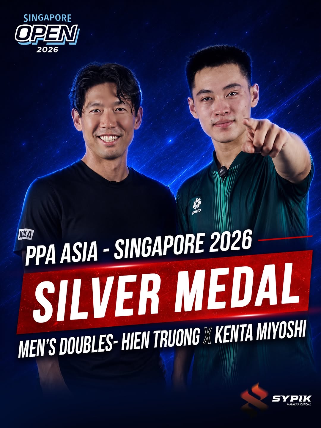 Truong Vinh Hien wins Silver in Men's Doubles at PPA Singapore Open 2026, weeks before his Ho Chi Minh gold.