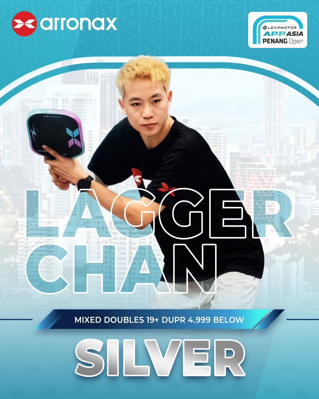 Lagger Chan, Mixed Doubles 19+ 4.999 Below runner up.