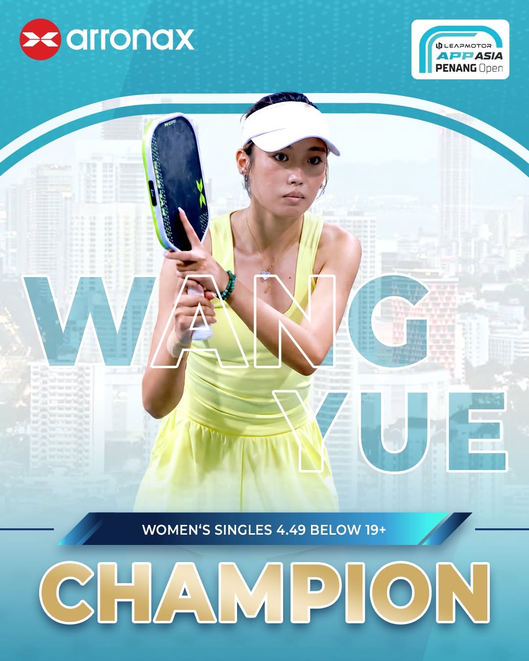 Wang Yue, Women's Singles 4.49 Below 19+ champion.