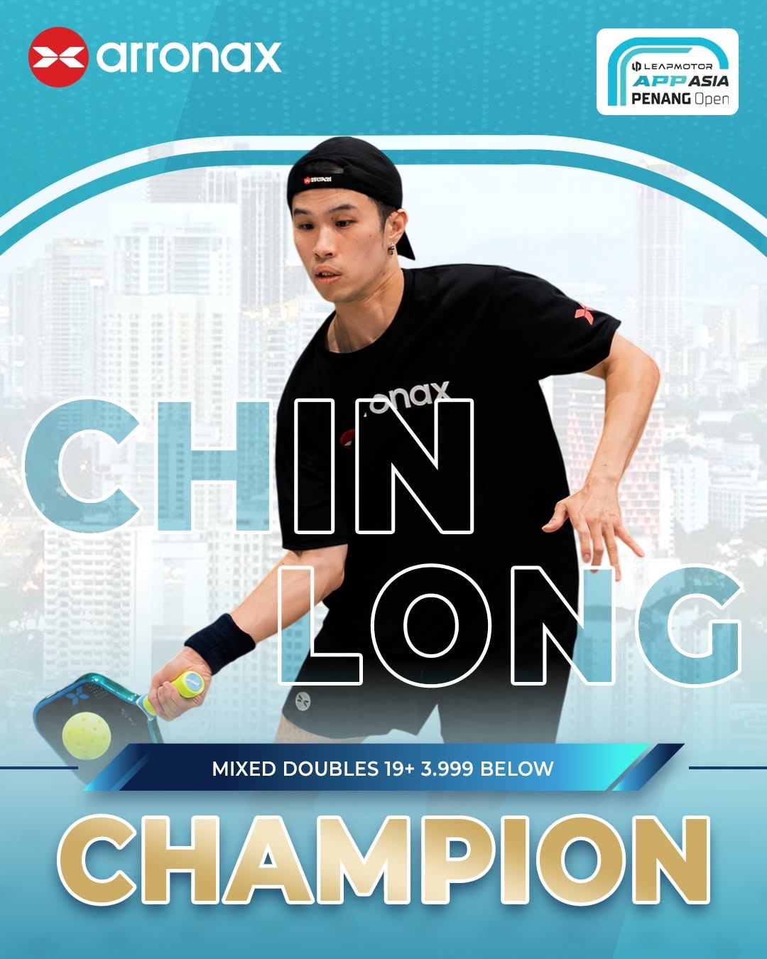 Chin Long, Mixed Doubles 19+ 3.999 Below champion.