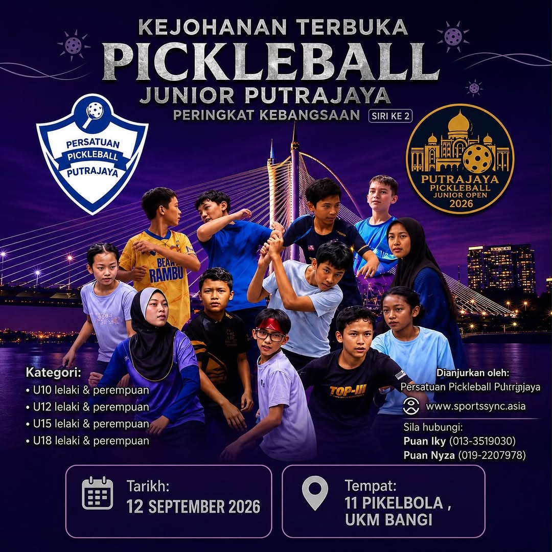 Putrajaya Pickleball Junior Open 2026 Series 2 poster with categories, date and venue