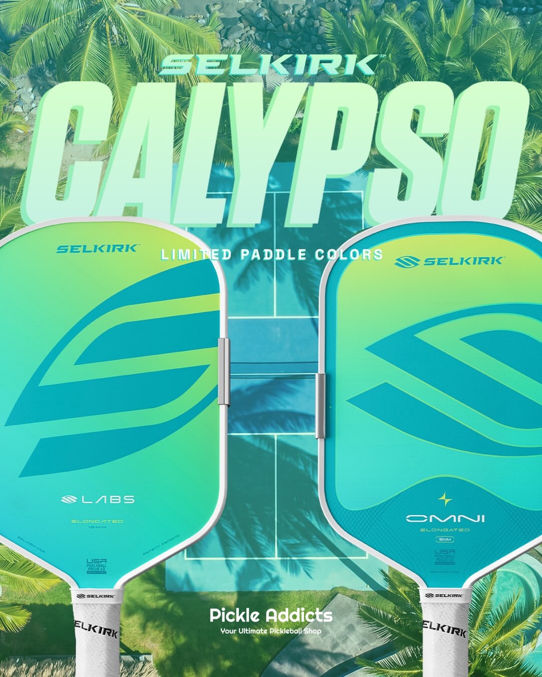 Pickle Addicts stocking Selkirk Calypso paddles