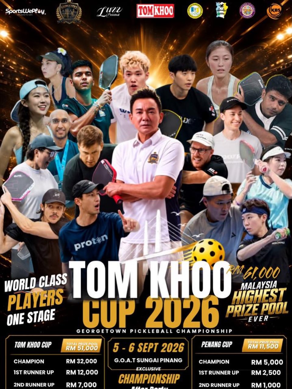 Tom Khoo Cup 2026 tournament poster showing RM51,000 total prize pool