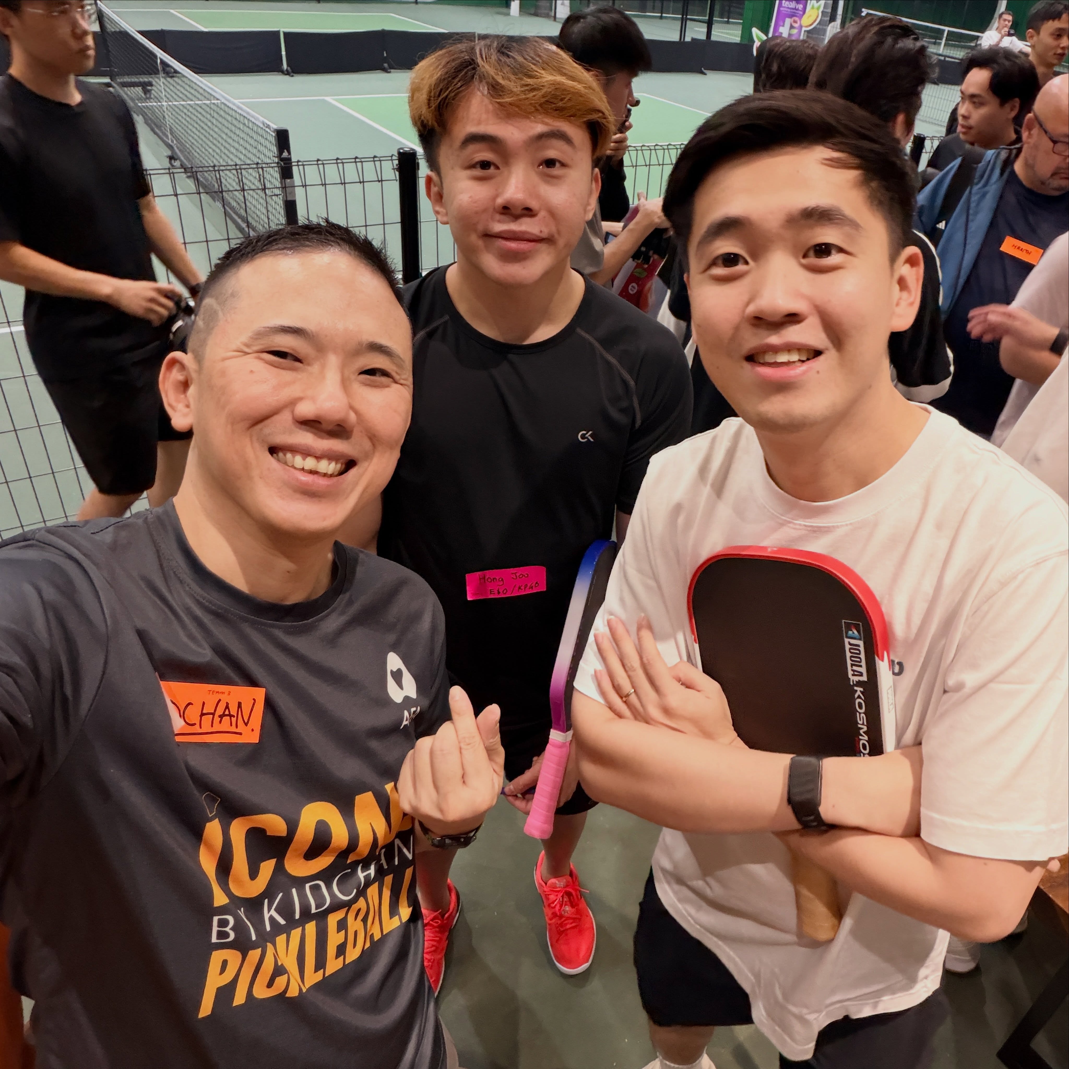 Kid Chan in an ICONS by Kid Chan shirt at a founders pickleball event