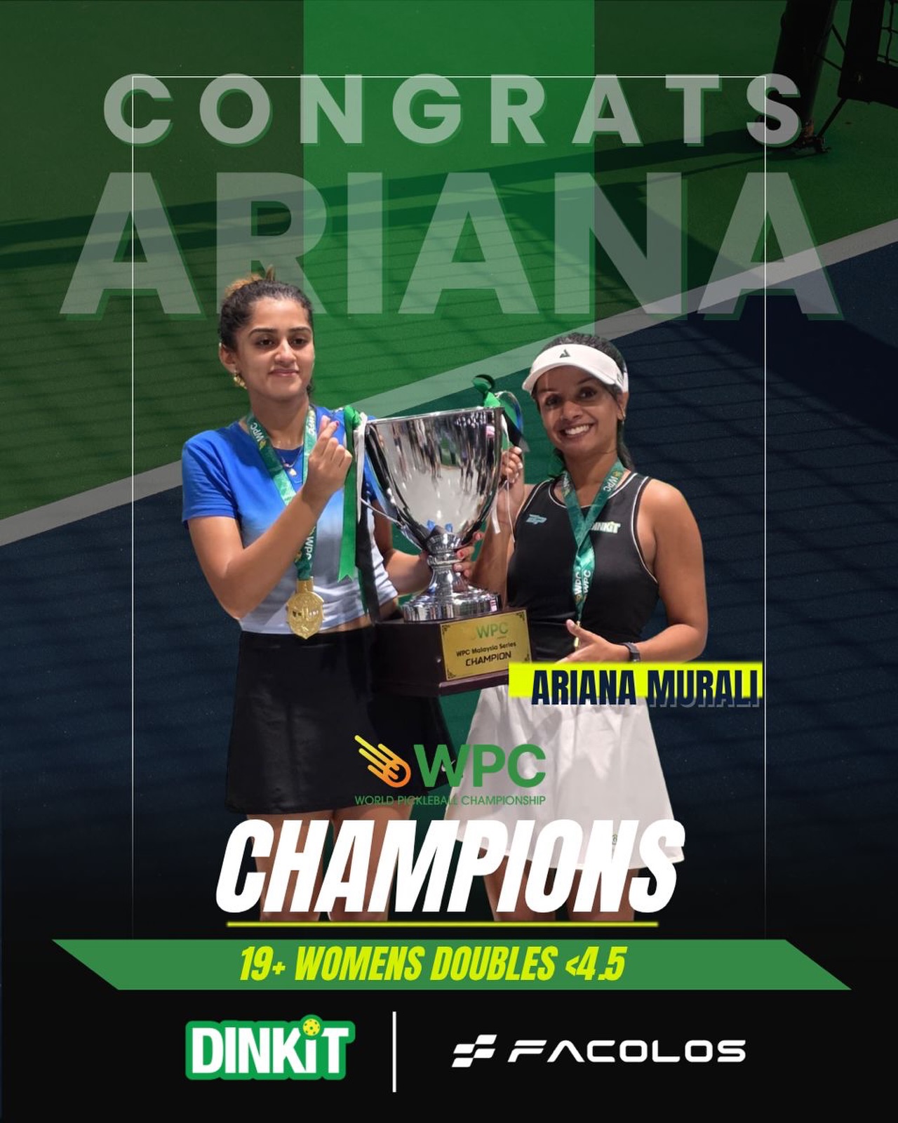 Ariana Murali celebrated for her championship win