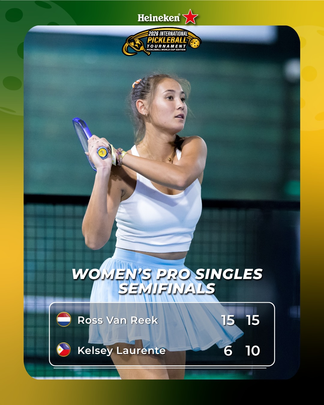 Women's Pro Singles semifinal results graphic