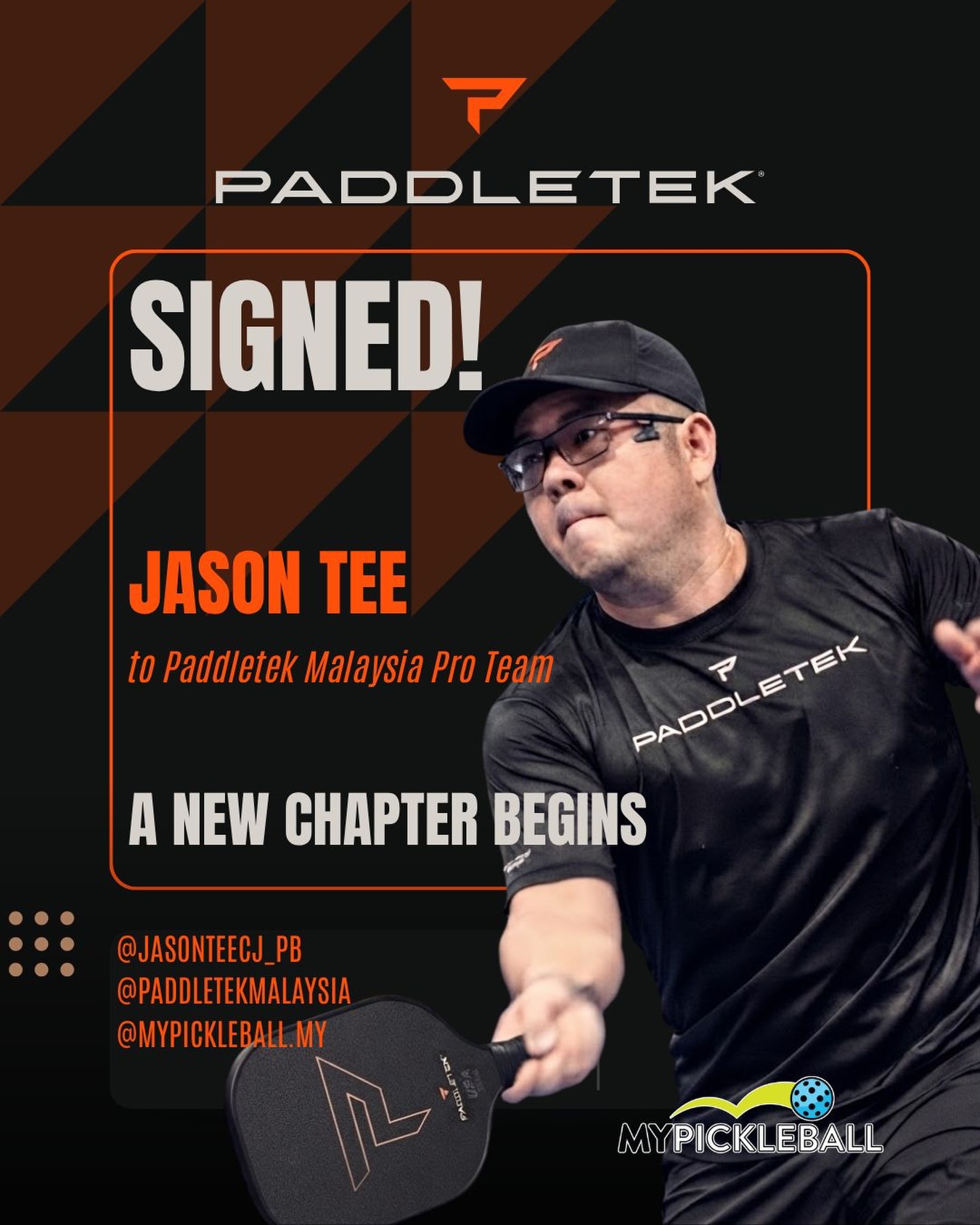 Paddletek Malaysia announces Jason Tee signing
