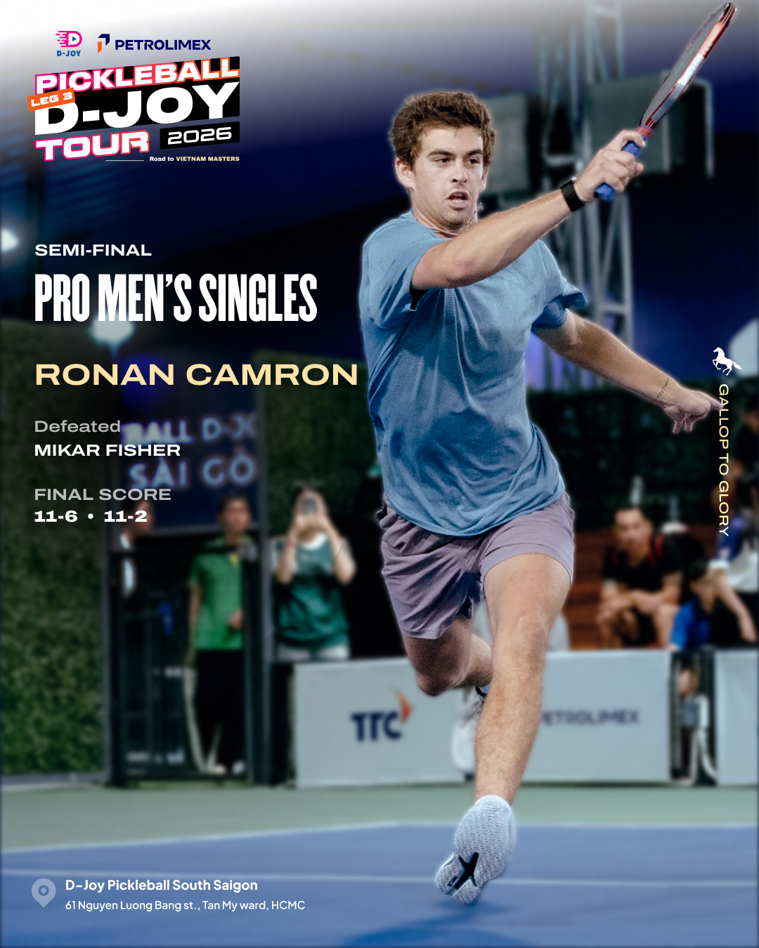 Ronan Cameron reaches the D-Joy Leg 3 Men's Singles final