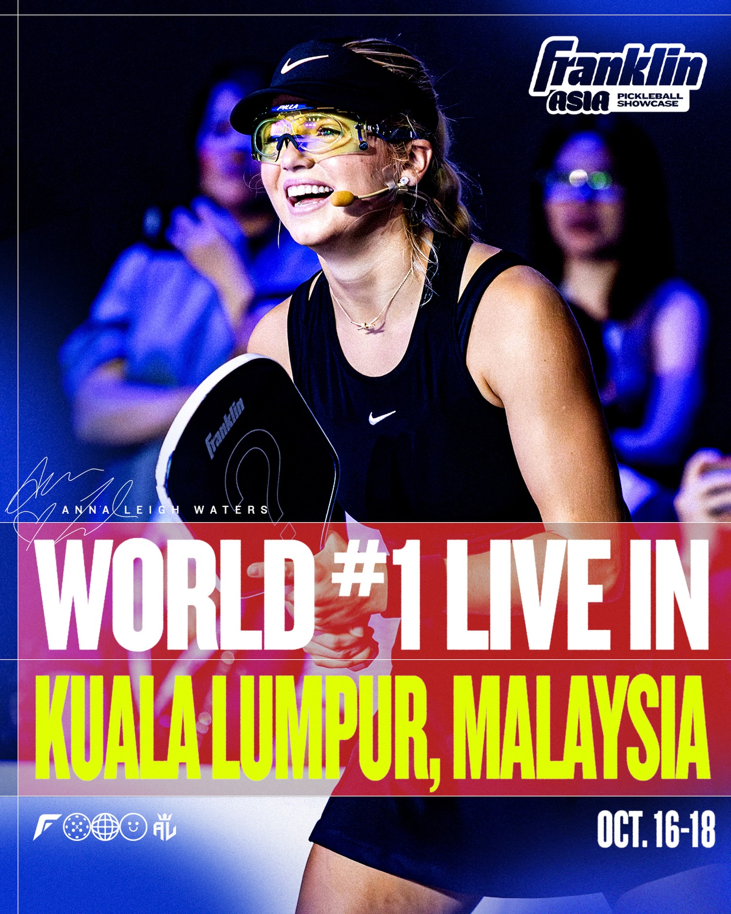 A Franklin Pickleball graphic reading World Number 1 Live In Kuala Lumpur, Malaysia