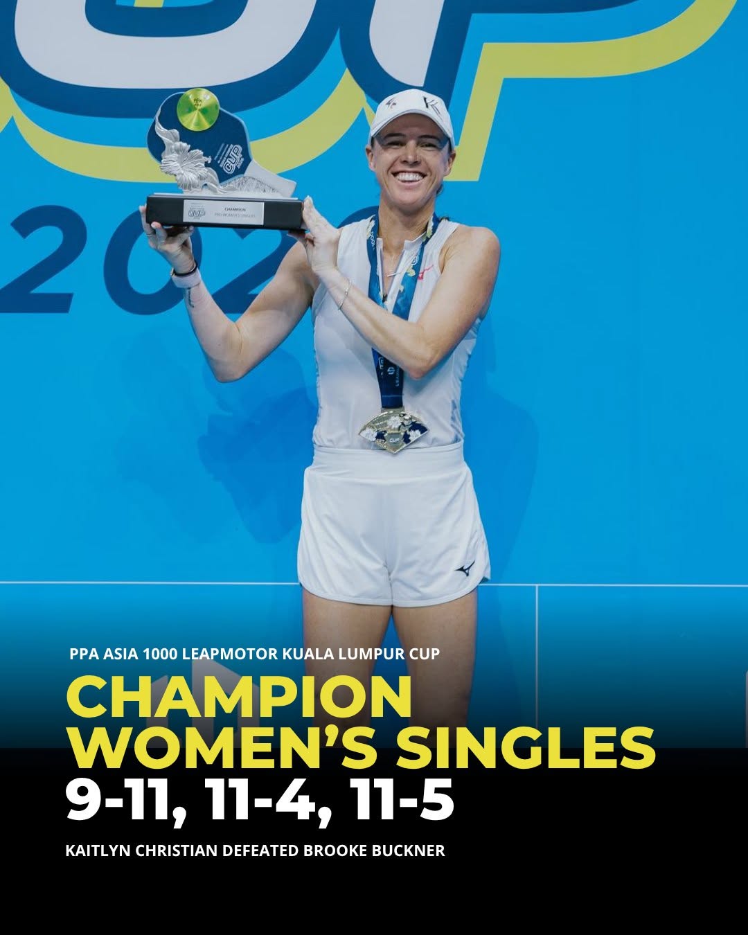 Kaitlyn Christian, Women's Singles champion at the Leapmotor Kuala Lumpur Cup