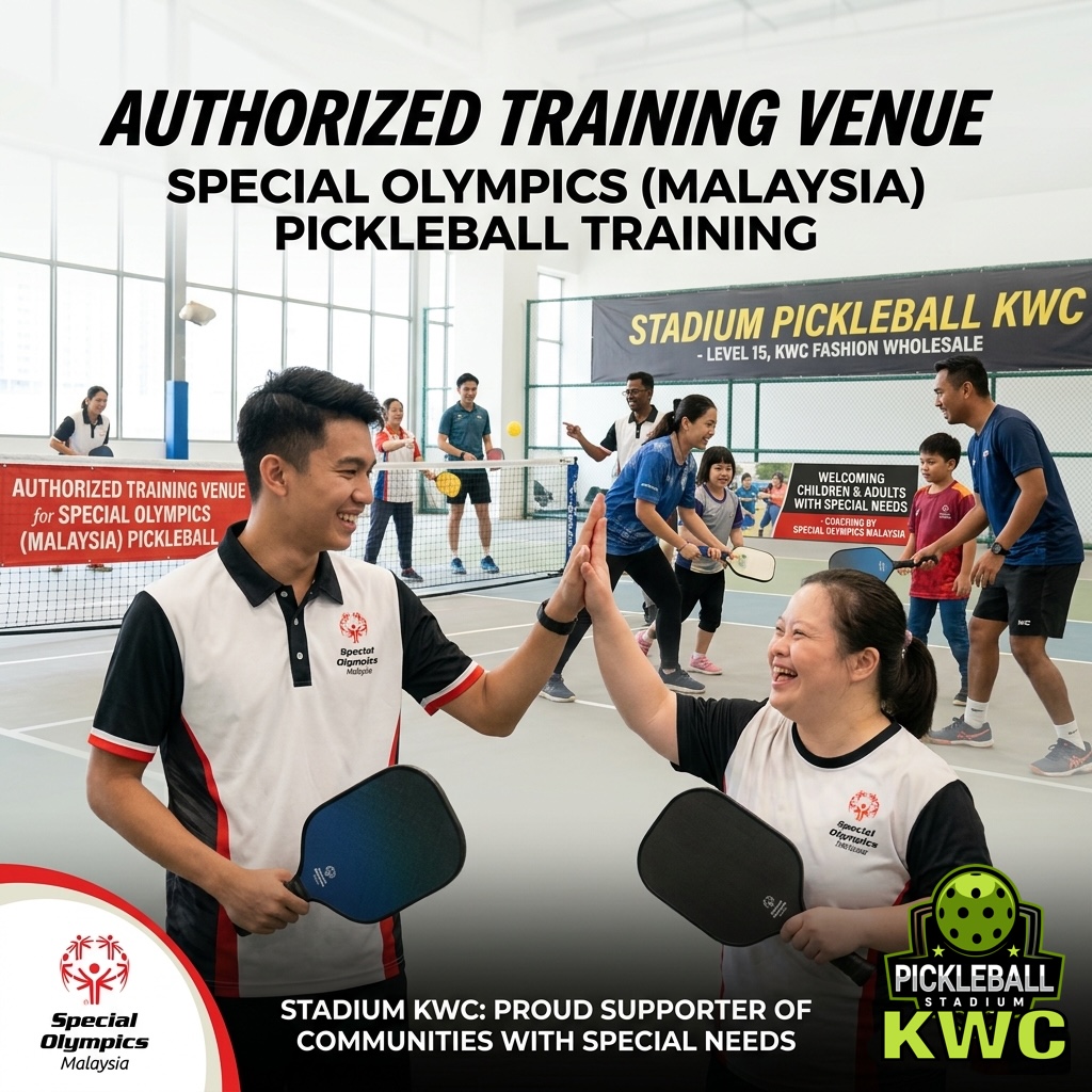 Special Olympics Malaysia pickleball training at Stadium Pickleball KWC