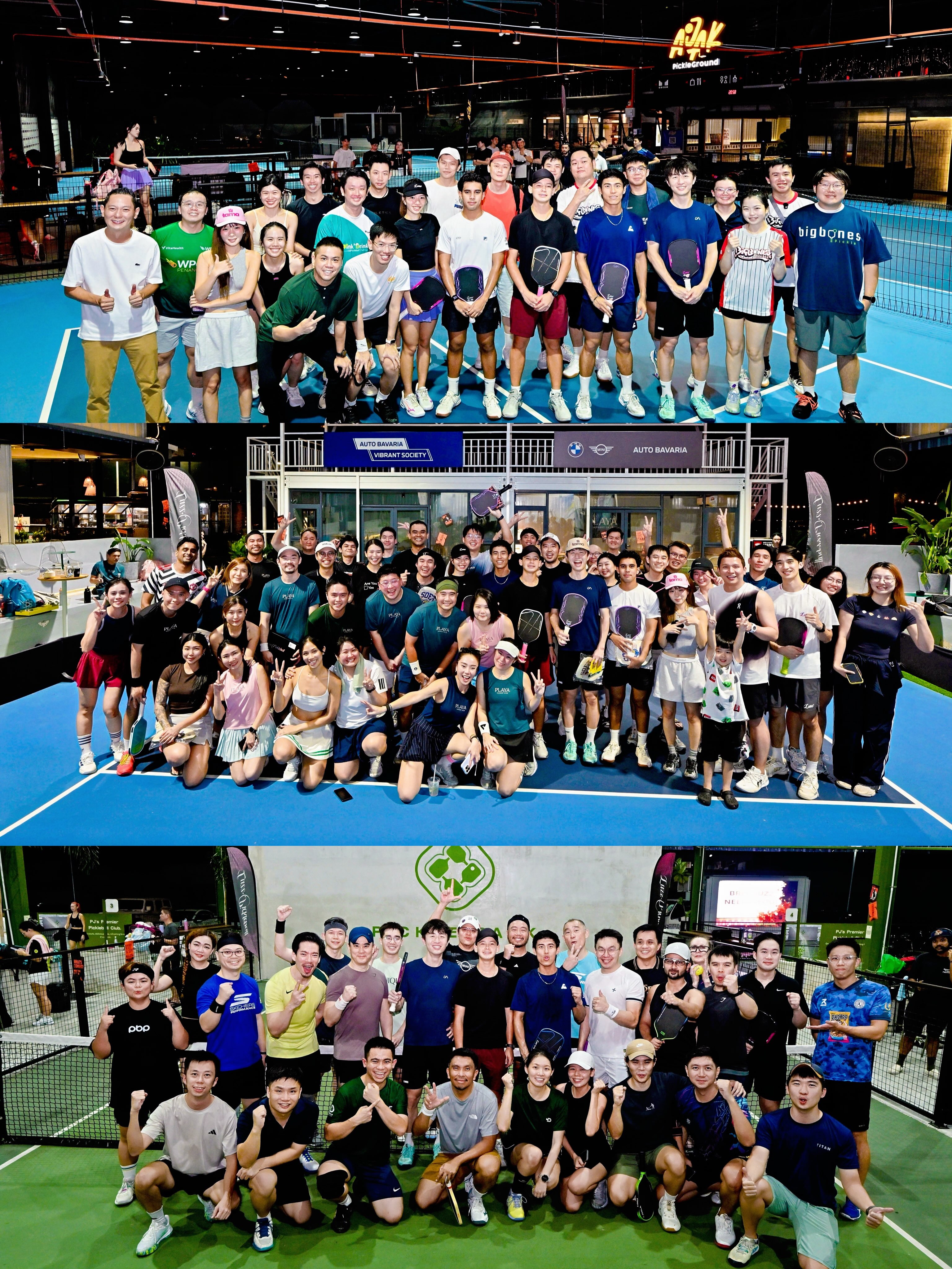 Group photos at the three Court Raid venues