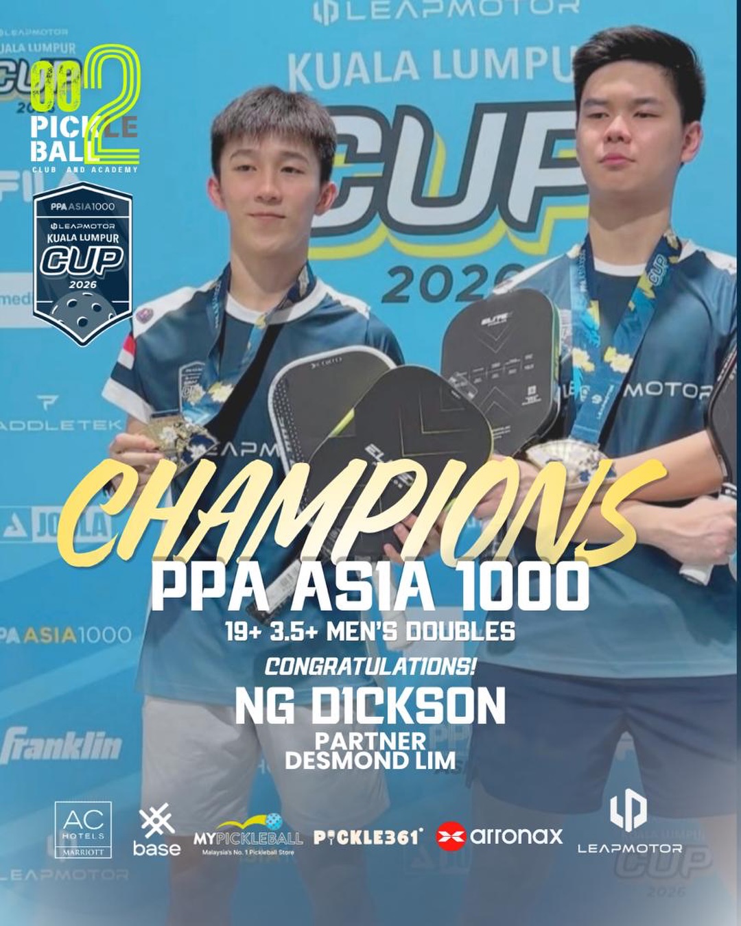 Dickson Ng and Desmond Lim, Men's Doubles gold