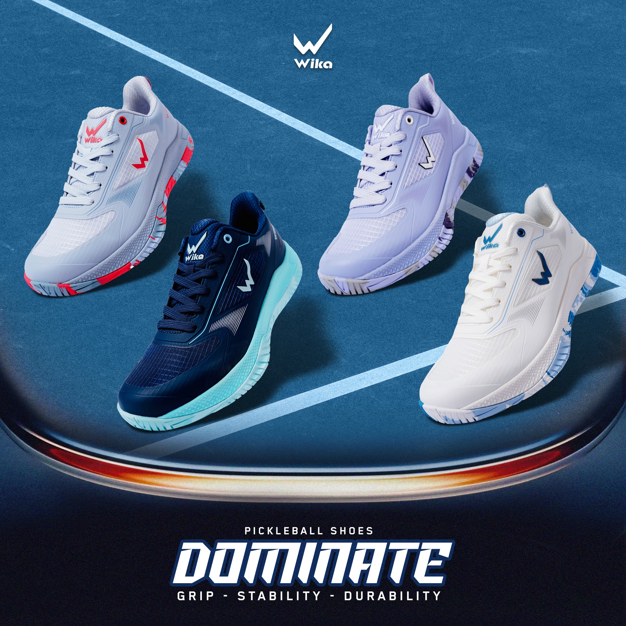 Wika Dominate pickleball shoe in four colours