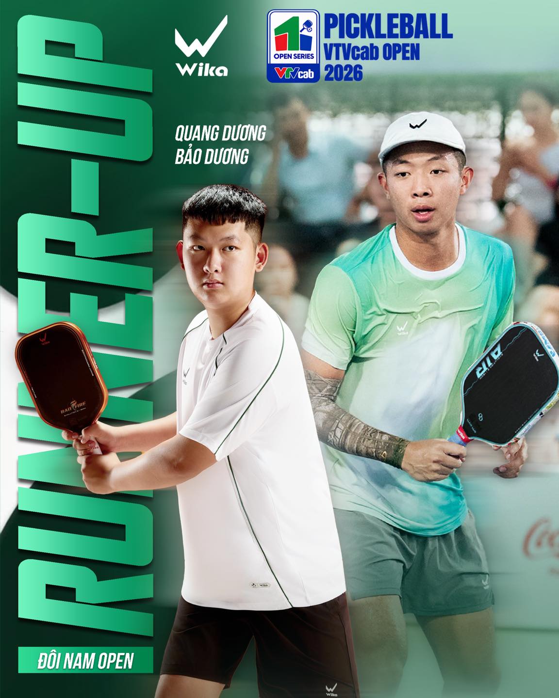 Wika Men's Doubles Open runner-up poster for Quang Duong and Bao Duong, VTVcab Open 2026