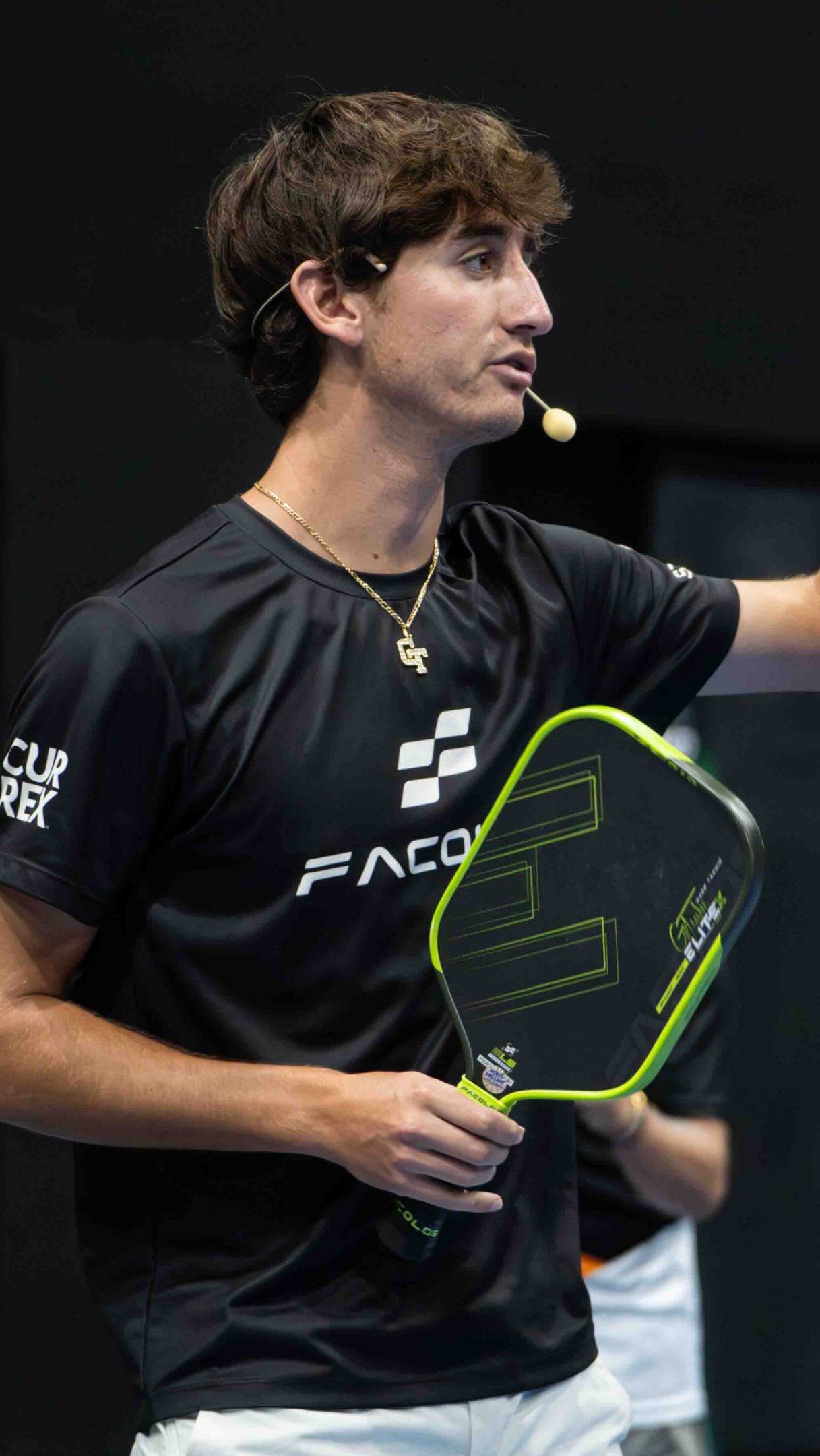 Gabe Tardio on court holding an EliteX V2 paddle, from Facolos's farewell Reel closing out the Philippines stop