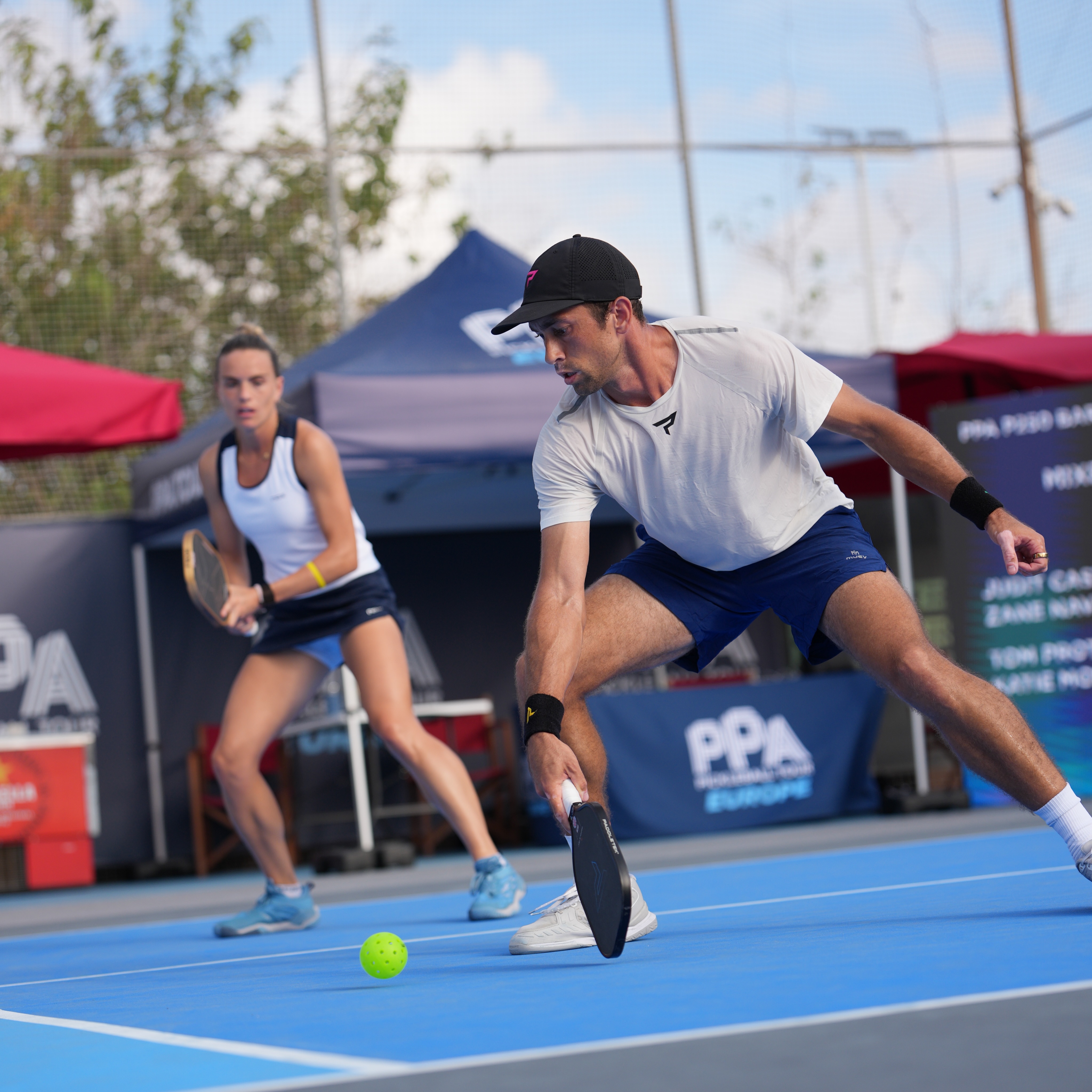 Zane Navratil and Judit Castillo playing mixed doubles in Barcelona