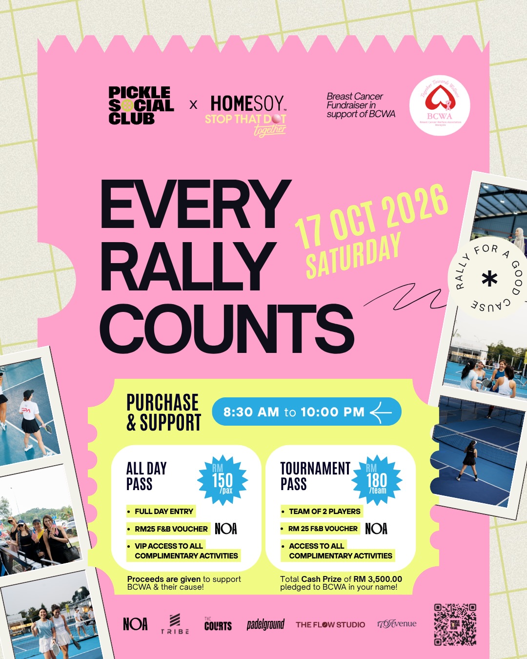 Every Rally Counts poster with date and passes
