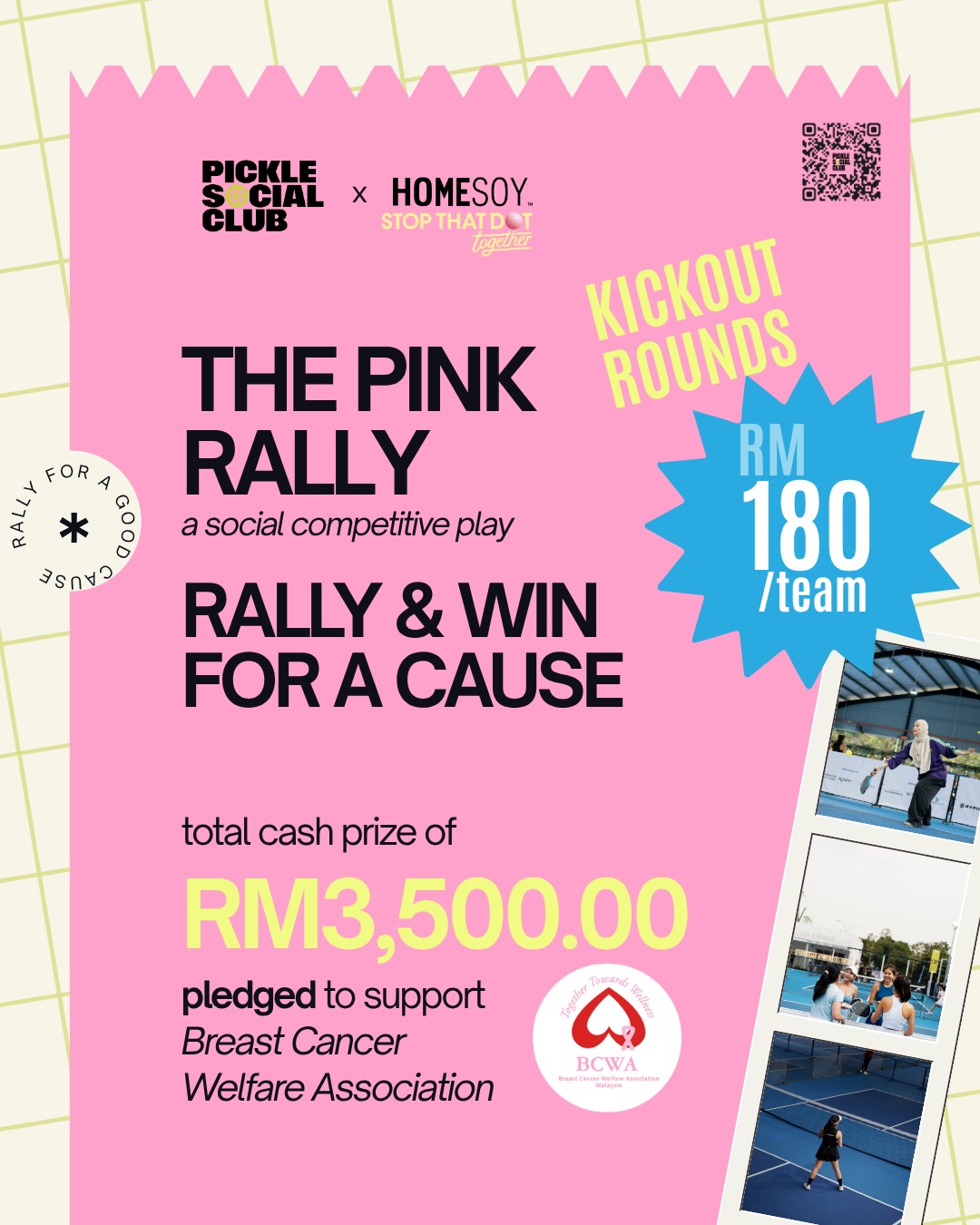 The Pink Rally slide with RM180 per team and RM3,500 prize