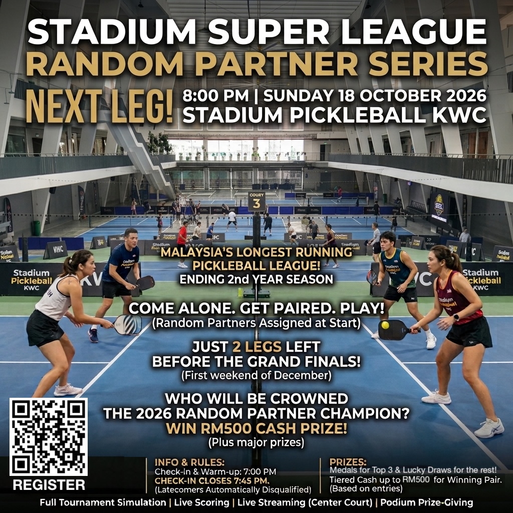 Poster for the Stadium Super League Random Partner Series on 18 Oct