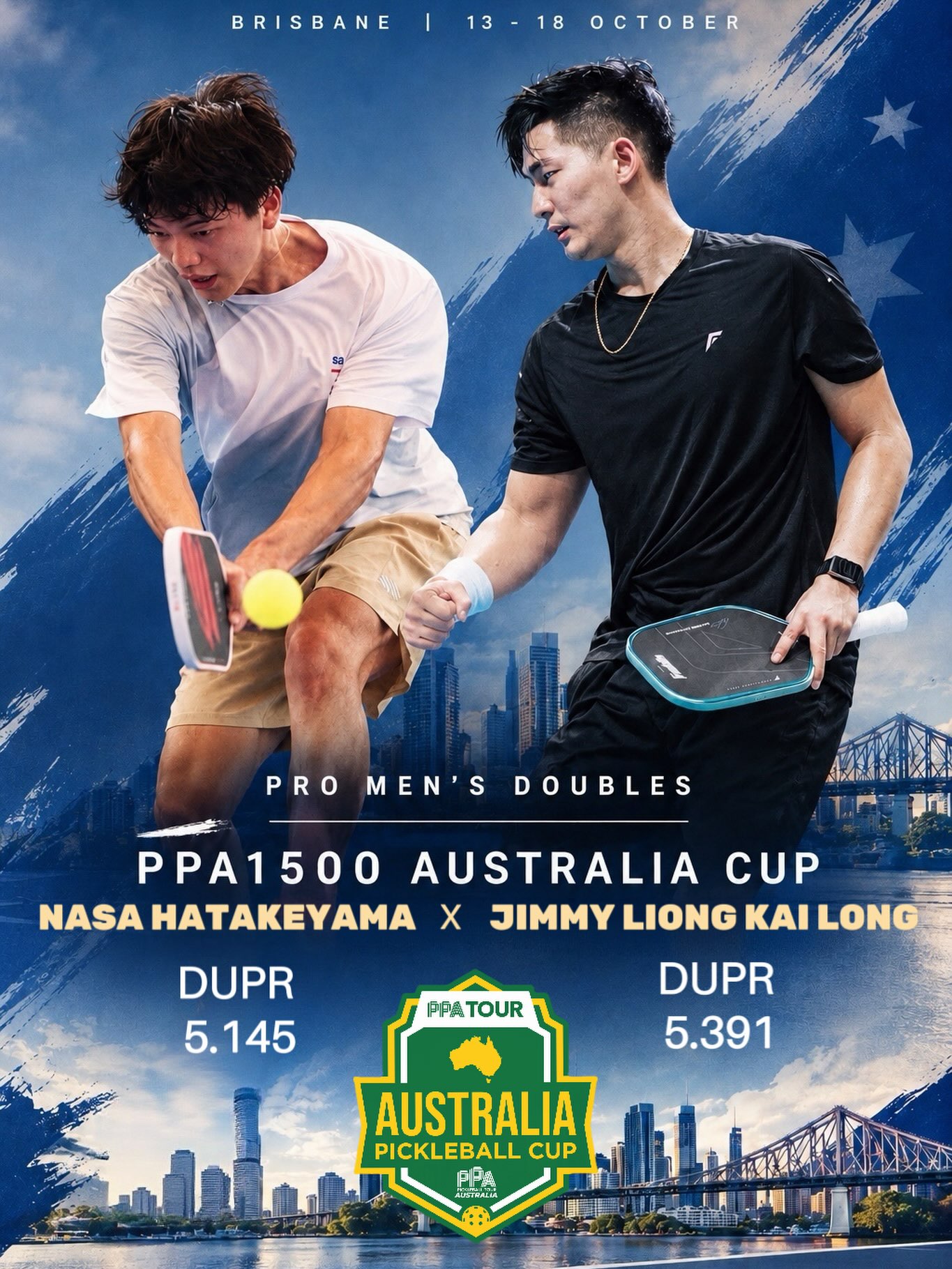 Jimmy Liong, pairing with Nasa Hatakeyama for the PPA1500 Australia Cup, as billed on the event graphic.