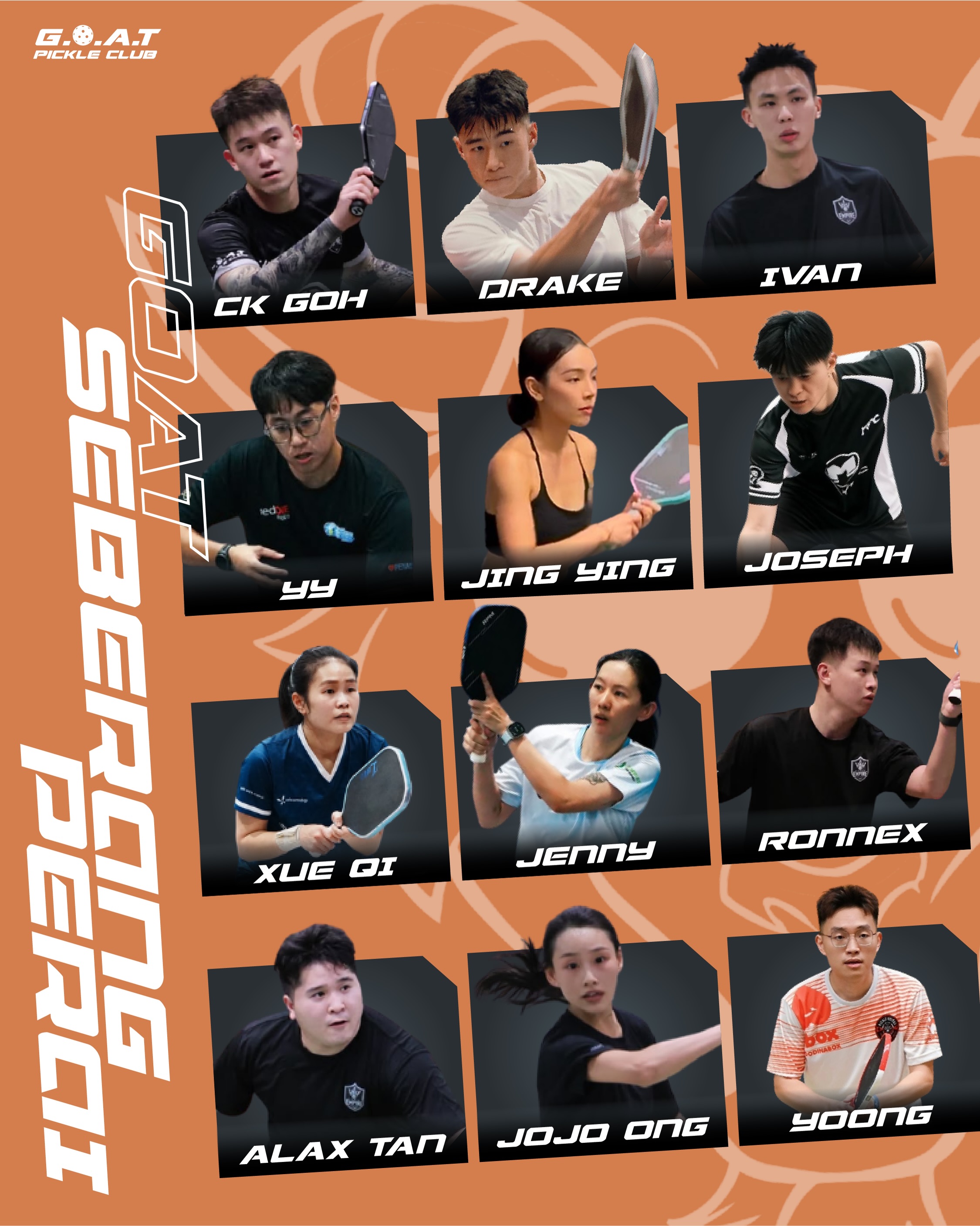 GOAT Seberang Perai squad graphic with 12 players