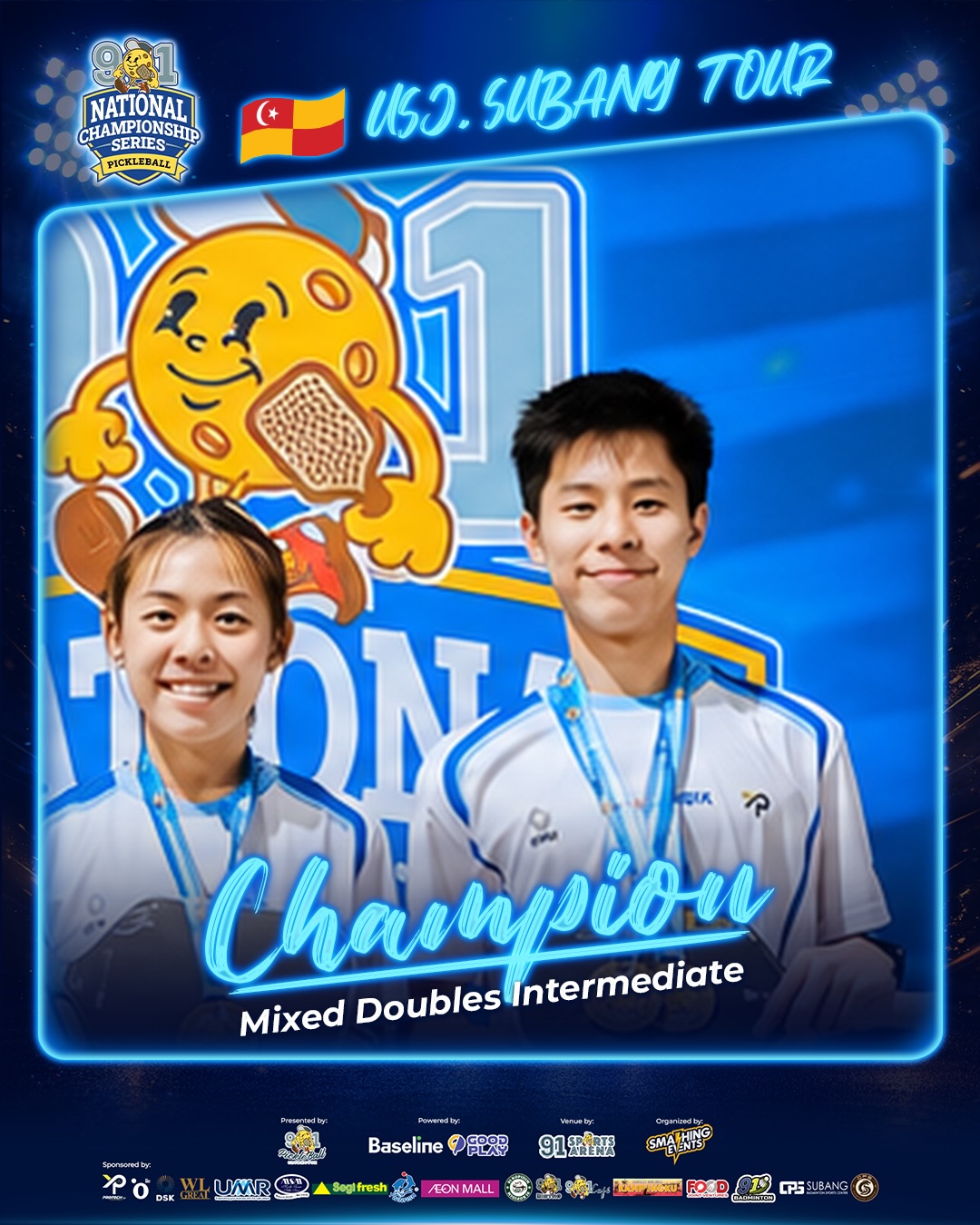 Mixed Doubles Intermediate champions Lim Hew Thong and Chiam Dar Hern