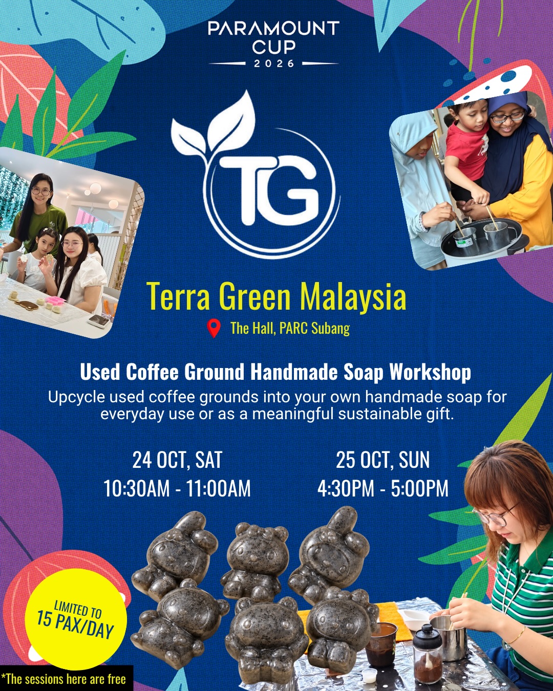 Terra Green Malaysia used coffee ground soap workshop poster, The Hall PARC Subang