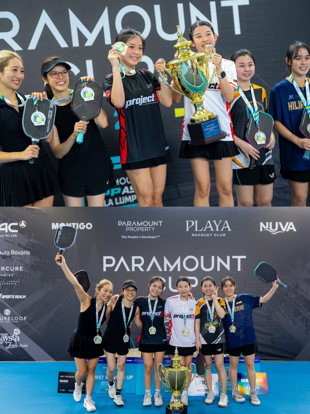 Paramount Cup, 19+ Women's Doubles (DUPR below 2.8) podium.