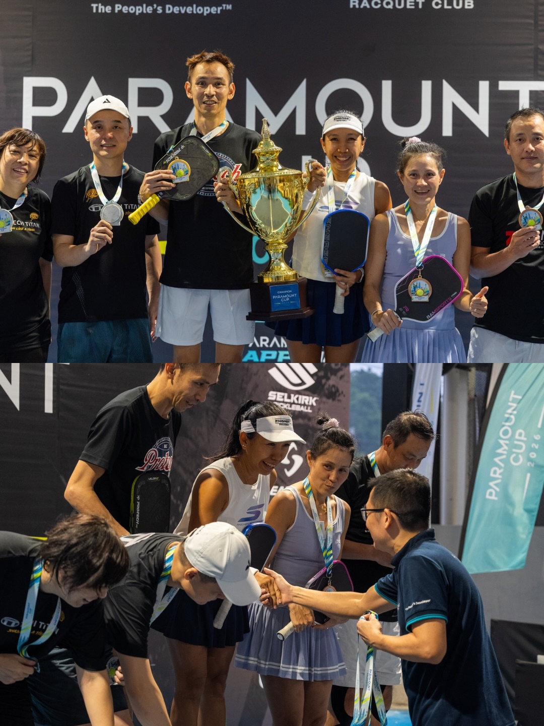 Paramount Cup, 45+ Mixed Doubles Open podium.